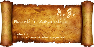 Molnár Zakariás névjegykártya